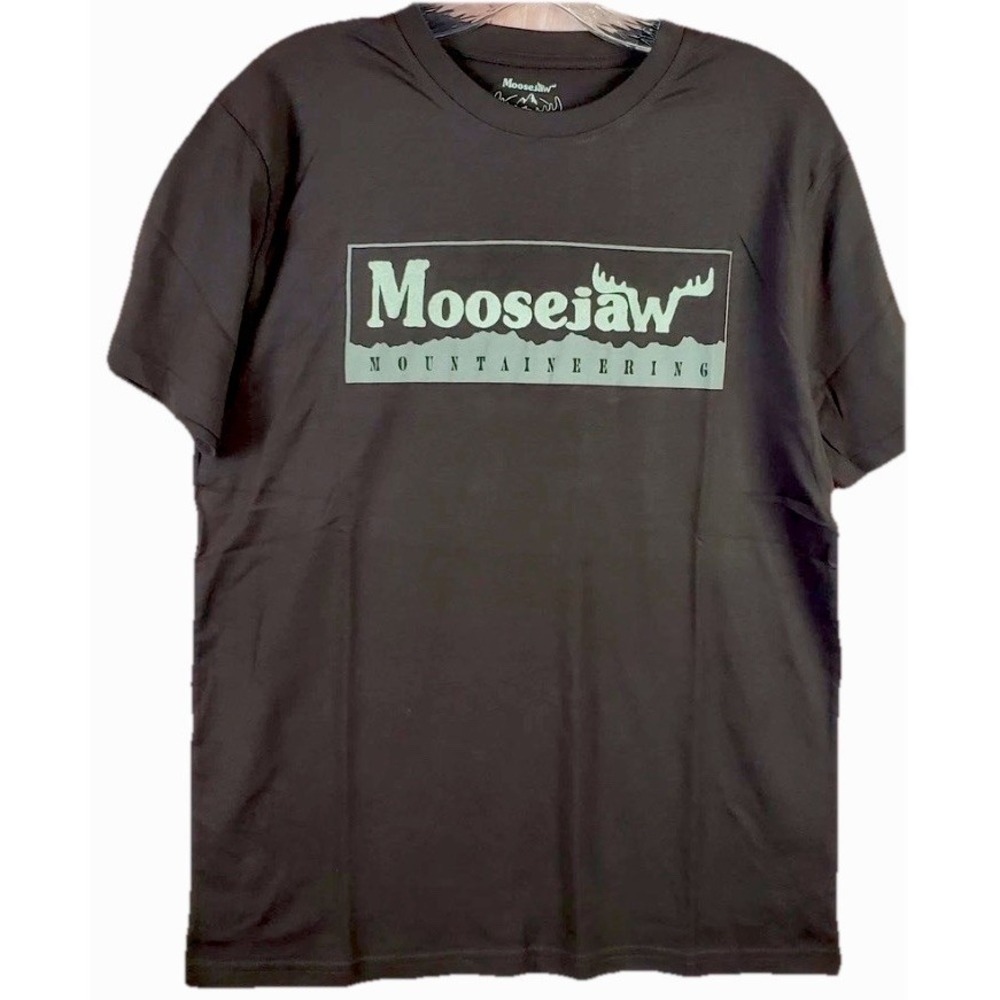 Moosejaw Mens‎ SS T-Shirt Original Frame Hickory Brown Organic Cotton Large NWT